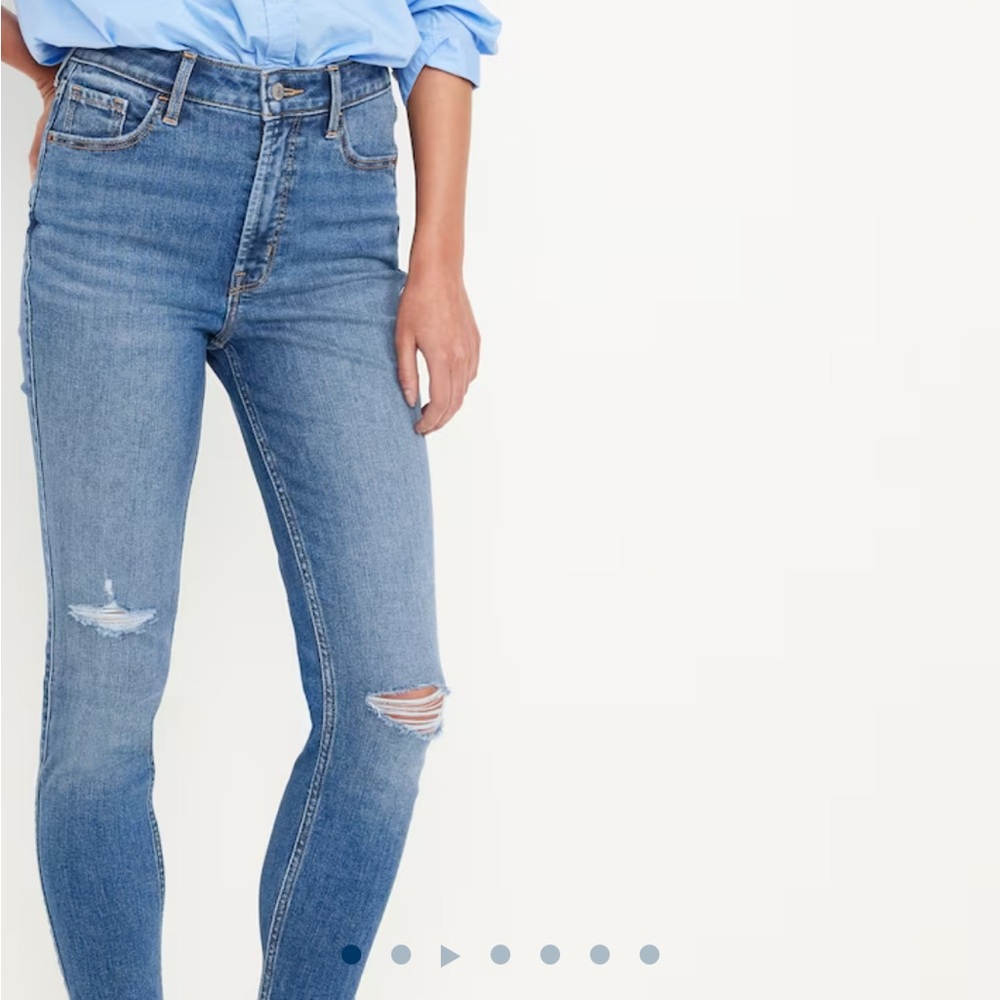 OLD NAVY MID-RISE ROCKSTAR DISTRESSED JEANS